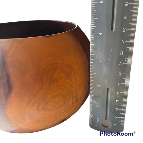 Vintage handmade Hawaiian milo tree wood hand turned bowl signed 1987 - Picture 5 of 8